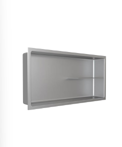 Fusion - Shower Niche with Half Shelf Stainless Steel 12" x 24"